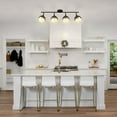 thumbnail image 3 of Globe Electric Bari 4-Light Matte Black Track Lighting with Antique Brass Accents and Frosted Glass Shades, Bulbs Included, 59509, 3 of 5