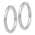 thumbnail image 2 of Auriga Fine Jewelry 925 Sterling Silver Rhodium-plated 3.5mm Tube Hoop Earrings for Women, 2 of 4