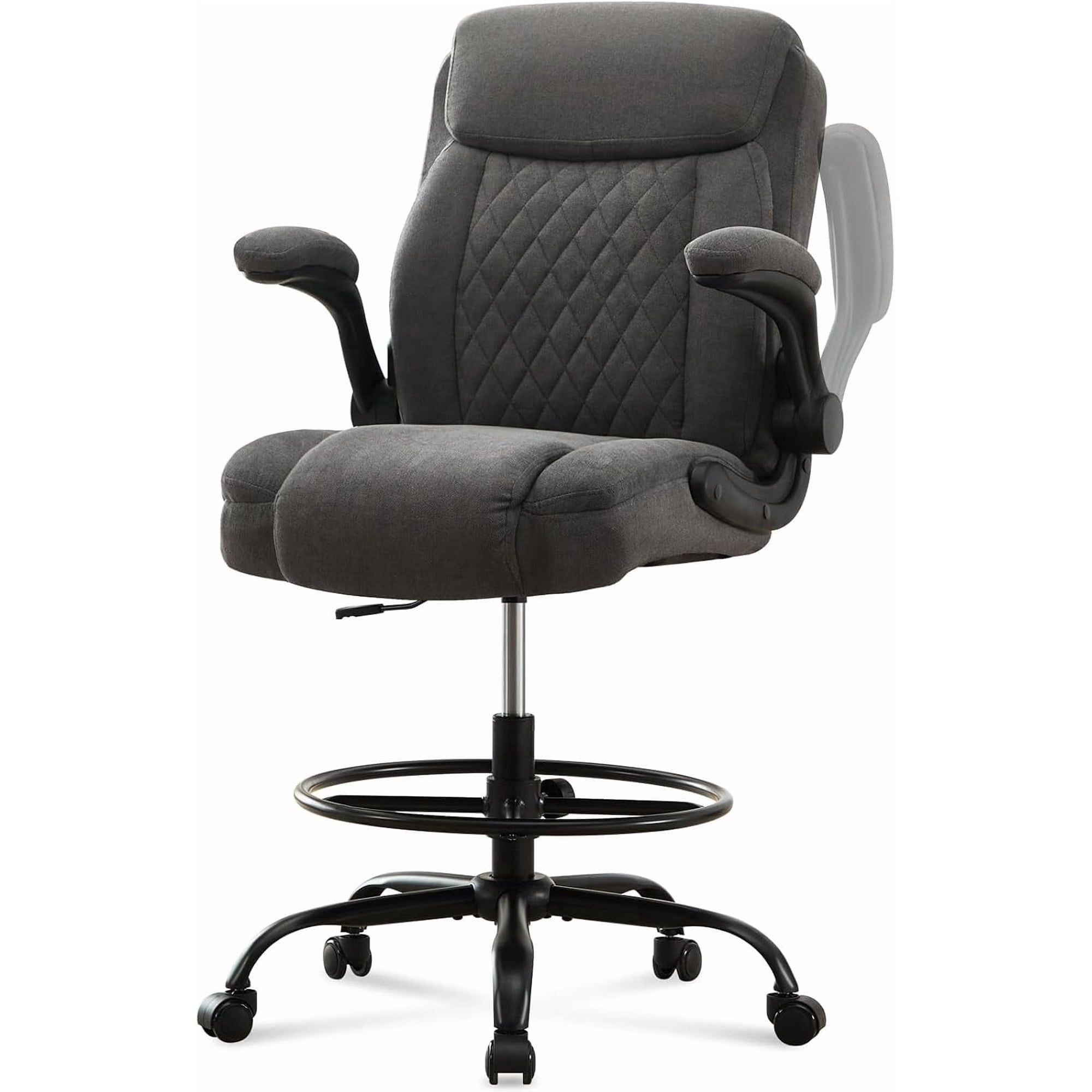 gray metal drafting chair tall product