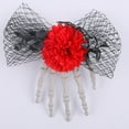 thumbnail image 5 of Terrifying Hand Bone Rose Hair Clip Halloween Gothic Unique Dress Up Accessory Mesh Side Decoration Elegant Barrette, 5 of 5