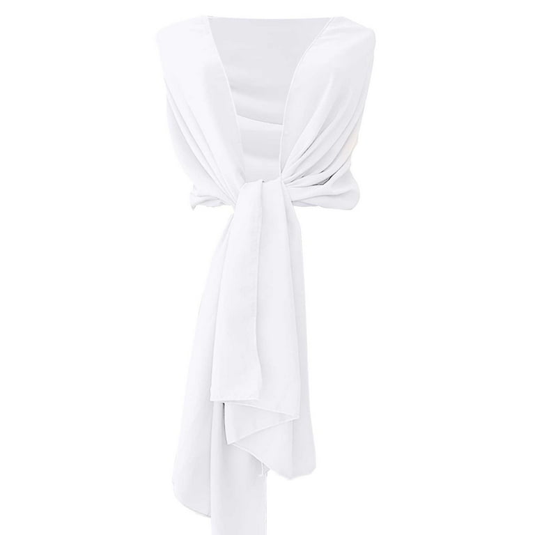 white dress with sheer shawl Women's Pleated Tulle Wedding Shawl: Rhinestone & Pearl Beads, High-Low Shrug Cape Dress Cover-Up