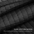 thumbnail image 4 of EVERGRACE Cotton Sateen Quilt Set King Size, Pre-Washed Cotton Channel Stitch Coverlet Bedspread, 3 Pieces Lightweight Soft Bedding Sets for All Season, with 2 Pillow Shams, Washed Black, 4 of 7