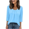 thumbnail image 1 of Camiseta de Manga 3/4 Impresa de Moda Casual de Ajuste Suelto de la Mujer de Verano Cómoda Primavera Y Verano, 1 of 6