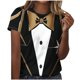 thumbnail image 2 of Puntoco Liquidación de camisetas cortas para mujer, nueva camiseta estampada informal de moda para mujer, camiseta de manga corta con cuello redondo, 2 of 4