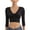 Black, variant on Women's Arm Shaper Firm Arm Lift Shapewear V Neck Body Shaper Push Up Lace Spandex Hook Arm Compression 3/4 Sleeve Shaper Black 6