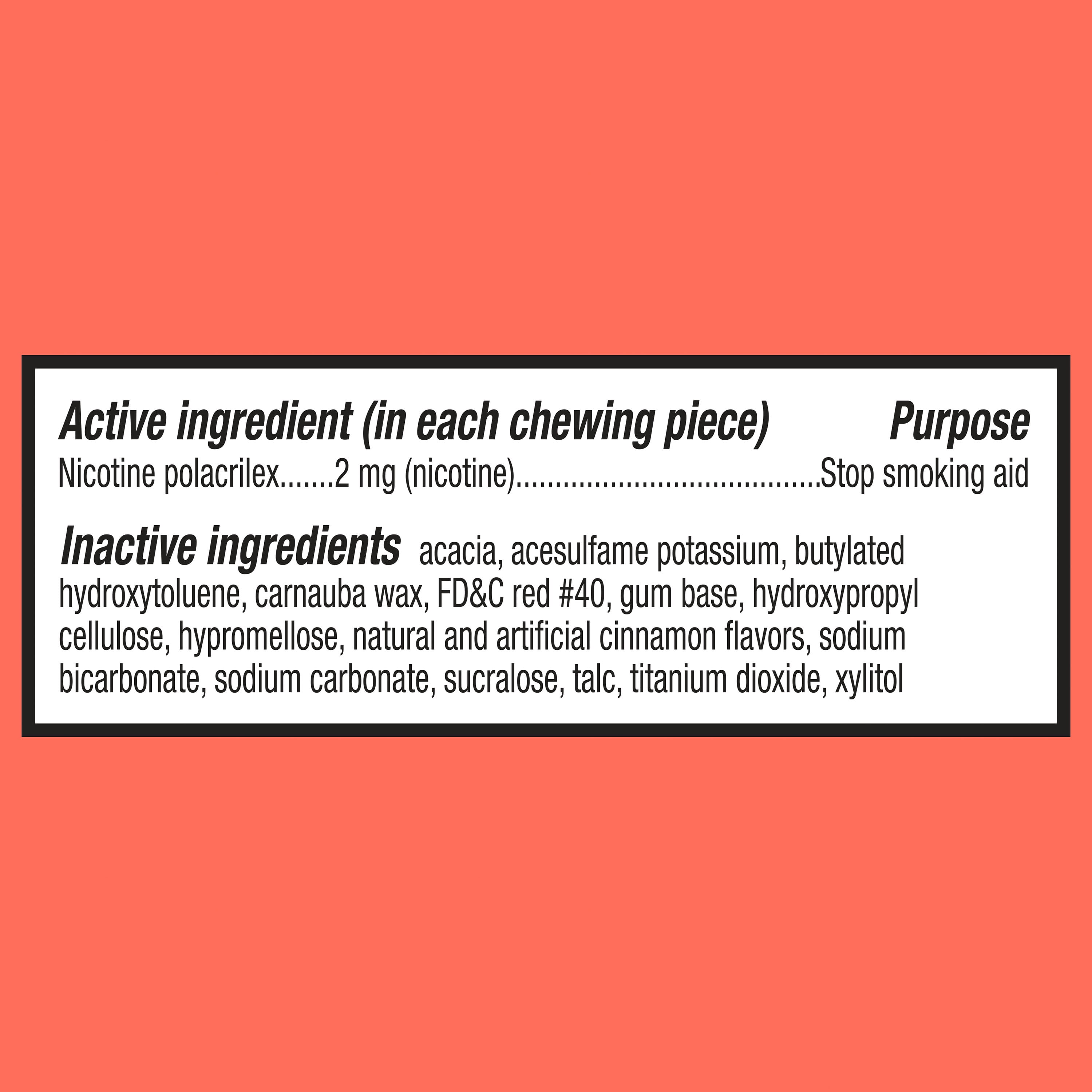 Equate Coated Nicotine Gum, 2 mg, Coated Cinnamon Flavor, 160 Count