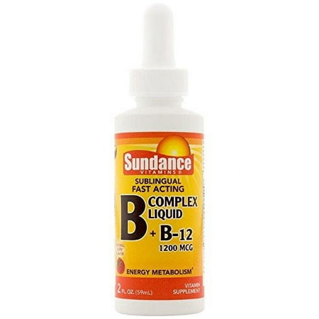 Sundance Sublingual Fast Acting Complex & B-12 1200mcg Liquid, 2oz, 2-Pack