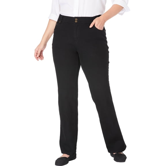 Woman Within Plus Size Tall Stretch Built-In Slimming Panel Bootcut Jeans