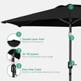thumbnail image 4 of 7.5FT Outdoor Patio Umbrella, 6 Ribs Table Umbrella with Tilt and Crank, Market Centred Umbrellas Parasol Sun Shelter for Garden, Backyard, Pool, 4 of 6