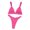 Hot Pink, variant on Efsteb Womens High Waisted Bikini Sets Beach Two Piece Swimsuits High Waist Bikini Solid Color Summer V Neck Bathing Suit Swimwear (Blue,M)