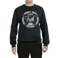 thumbnail image 2 of Wild Bobby Worry Ends When Faith In God Begins Inspirational/Christian Unisex Crewneck Graphic Sweatshirt, Black, Small, 2 of 5