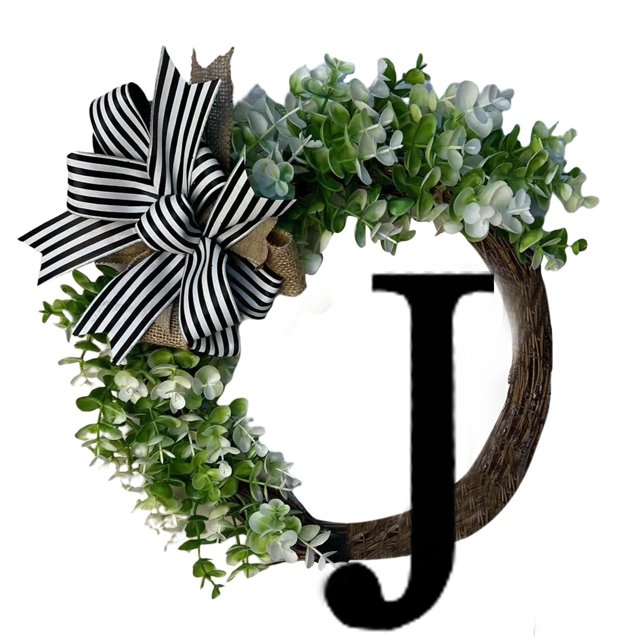 Coronas de puerta de entrada Jhomerit, únicas y a la moda, con apellidos, para todo el año, con lazo, 15 decoraciones artificiales para el hogar, ideales para fiestas en la granja (J)