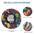 thumbnail image 3 of Shower Caps,DarkBlue Cartoon Dinosaurs Planets Pattern Waterproof Shower Cap for Women 4 Pieces,Double Reusable Hair Cover for Shower PEVA Elastic Stretch Hem, 3 of 7