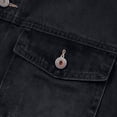 thumbnail image 6 of Men's Loose Fit Lapel Collar Denim Trucker Jacket Button Down, Multi Pocket No Hood Casual Jean Coat for Fall Winter Street Wear Black-A, 6 of 6