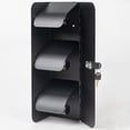 thumbnail image 2 of Commercial Stainless Steel Toilet Paper/Tissue Dispenser - 3/Double Roll Holder with Lock, Wall Mount for Bathroom/Restroom (1, Black), 2 of 6