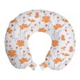 thumbnail image 1 of Floral Travel Pillow Neck Rest, Digitally Generated Arrangement of Blossoming Cosmos Flowers, Memory Foam Traveling Accessory Airplane and Car, 12", Dark Peach Pale Eggplant, by Ambesonne, 1 of 2