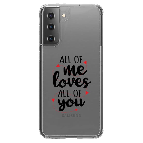 DistinctInk Clear Hybrid Case for Samsung Galaxy S21 Plus (6.7" Screen) - Hearts - Slim Profile Design