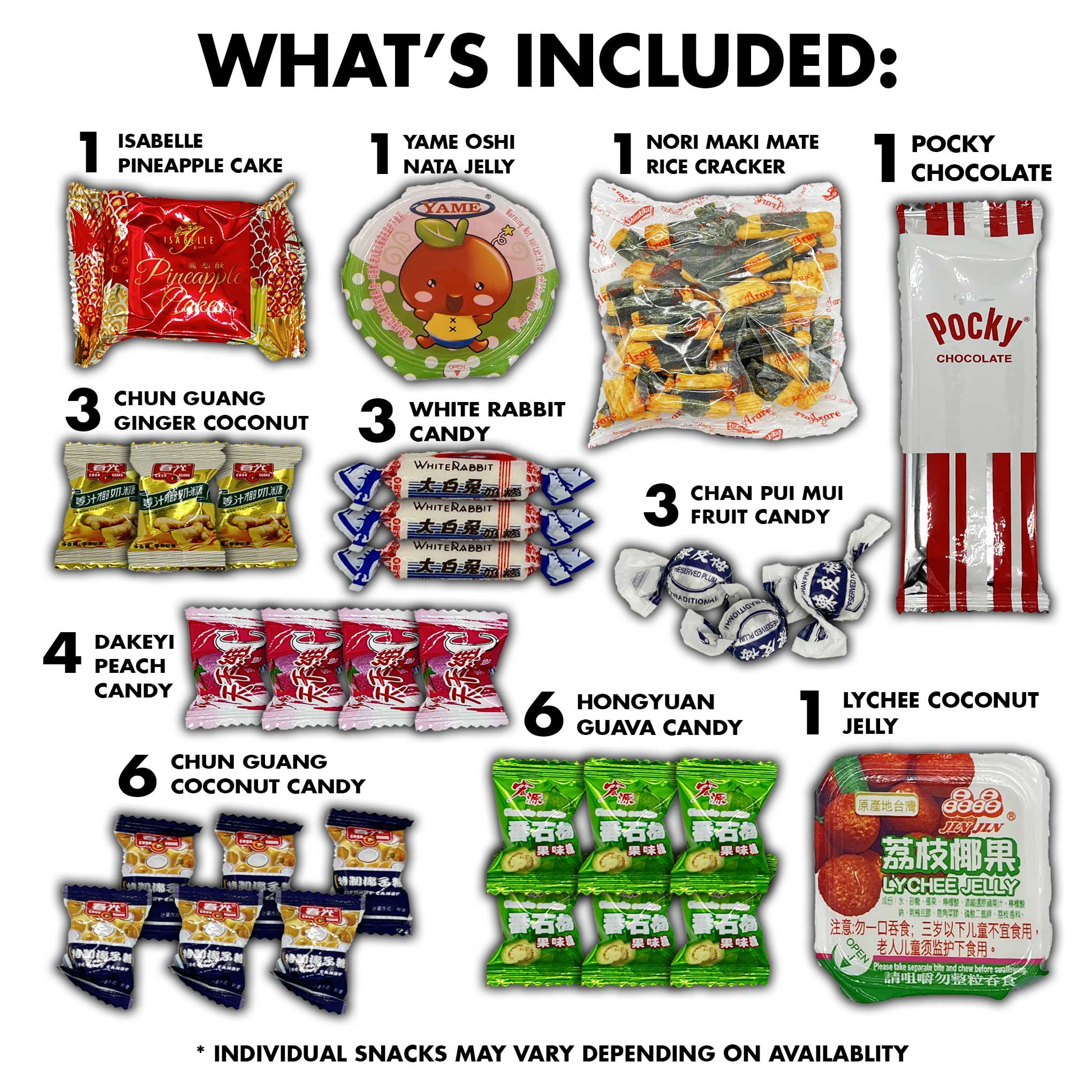 Fun Flavors Box Asian Snacks (30 Count) Candy Snack Box Variety Pack Gift Care Package