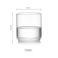 thumbnail image 2 of Vasos transparentes de 350 ml, vasos de vidrio de borosilicato apilables y sencillos, 2 of 6