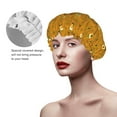 thumbnail image 3 of KLL Honey Bee Gnomes Pattern Shower Cap & Bath Cap for Women,Reversible Oversized Waterproof Shower Caps for all Hair Lengths,Elastic Reusable Bathing Hair Cap, 3 of 7