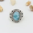 thumbnail image 2 of Earth Gems Jewelry Larimar Gemstone Ring Statement Rings Sterling Silver Ring Designer Ring for Women, 2 of 8