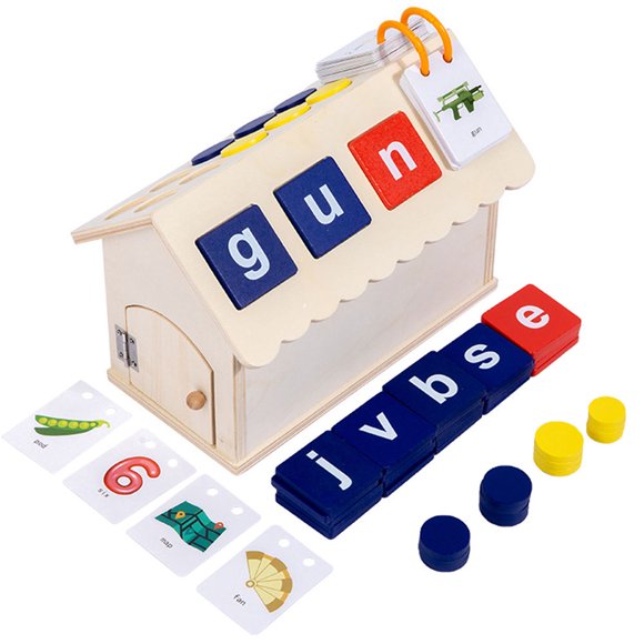 EXHUMKY 1 Set of Kids Letter Learn Blocks Wood for Indoor Play Memory Training Educational Tool