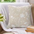 thumbnail image 3 of Pillow Covers 26x26 Set of 2, Cream Wildflowers Throw Pillow Covers Decorative Couch Cushion Cover, Farmhouse Floral Botanical Leaves Microfiber Soft Square Pillowcases for Bedroom Living Room Sofa, 3 of 9