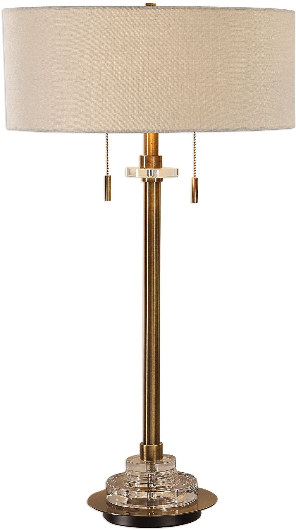 Uttermost 278321 Antique Brass Harlyn 2 Light 32" Tall Accent Table