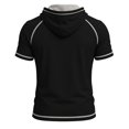 thumbnail image 5 of Uwinwear Men's Activewear T-Shirts Hooded Outdoor Short Sleeve Tops Summer Beach Casual Slim Fit Pullover Breathable Casual Wear,Black,XXXL, 5 of 7