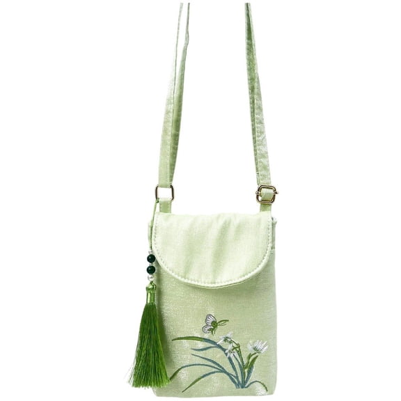 Vjnyvs Women Shoulder Bag Floral Embroidery Crossbody Bag, Small Shoulder Handbag Purse Casual Satchel Bag Wallet