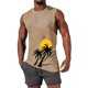 thumbnail image 1 of Camiseta sin mangas de cuello redondo para hombre, informal, a la moda, con estampado, deportiva, de poliéster, 1 of 5