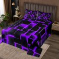 thumbnail image 2 of Erosebridal Neon Geometry Coverlet Set King,Stereoscopic Gradient Plaid Bedding Set,Kids Room Decorative,Ultra Soft,3 Pieces, 2 of 5