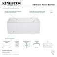 thumbnail image 5 of Aqua Eden VTAP543022L 54-Inch Acrylic Rectangular 3-Wall Alcove Tub, Left Hand Drain in Glossy White, 5 of 9