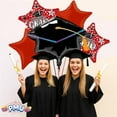 thumbnail image 3 of PMU Graduation "Congrats Grad" Red Foil Balloon Bouquet Pkg/5, 3 of 6