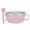 Pink, variant on 4 Colors Baby Bowl Stainless Steel Insulation Bowl Spoon Set Children Tableware Cartoon Printed Children Food Bowl