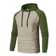 thumbnail image 1 of Sudadera con capucha para hombre, informal, deportiva, con cuello alto, botones, patchwork, manga larga, sudadera tipo jersey, blusa para hombre, 1 of 9