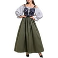 thumbnail image 4 of Gpaecead Womens Renaissance Medieval Dress Victorian Gown Dresses & Vest Clothing Set M Army Green, 4 of 8