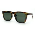 thumbnail image 4 of City Hipster Oversized Rectangle Horn Rim Retro Sunglasses Tortoise - Green, 4 of 5