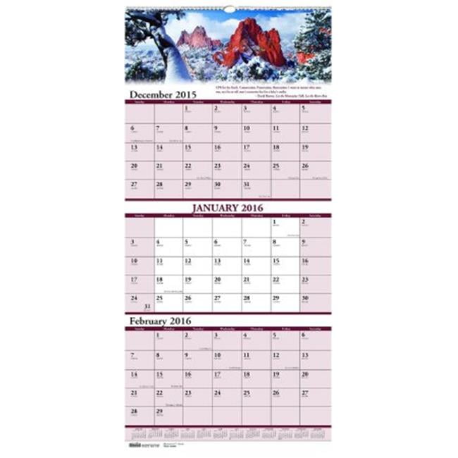 Earthscapes Compact 3 Month Vertical Wall Calendar
