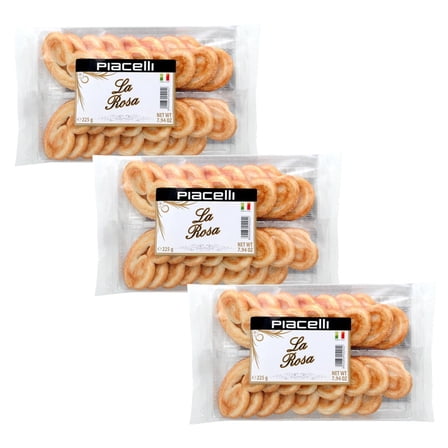 PIACELLI La Rosa Puff Pastry - Vegan Cream Puffs with Light Flaky Texture Ideal for Breakfast & Tea Coffee Breaks - Italian Cookies Made with Real Wholesome Ingredients 225g/each