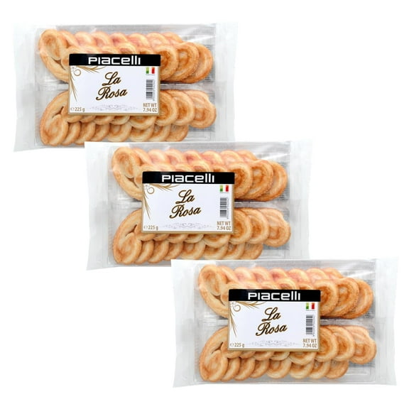 PIACELLI La Rosa Puff Pastry - Vegan Cream Puffs with Light Flaky Texture Ideal for Breakfast & Tea Coffee Breaks - Italian Cookies Made with Real Wholesome Ingredients 225g/each