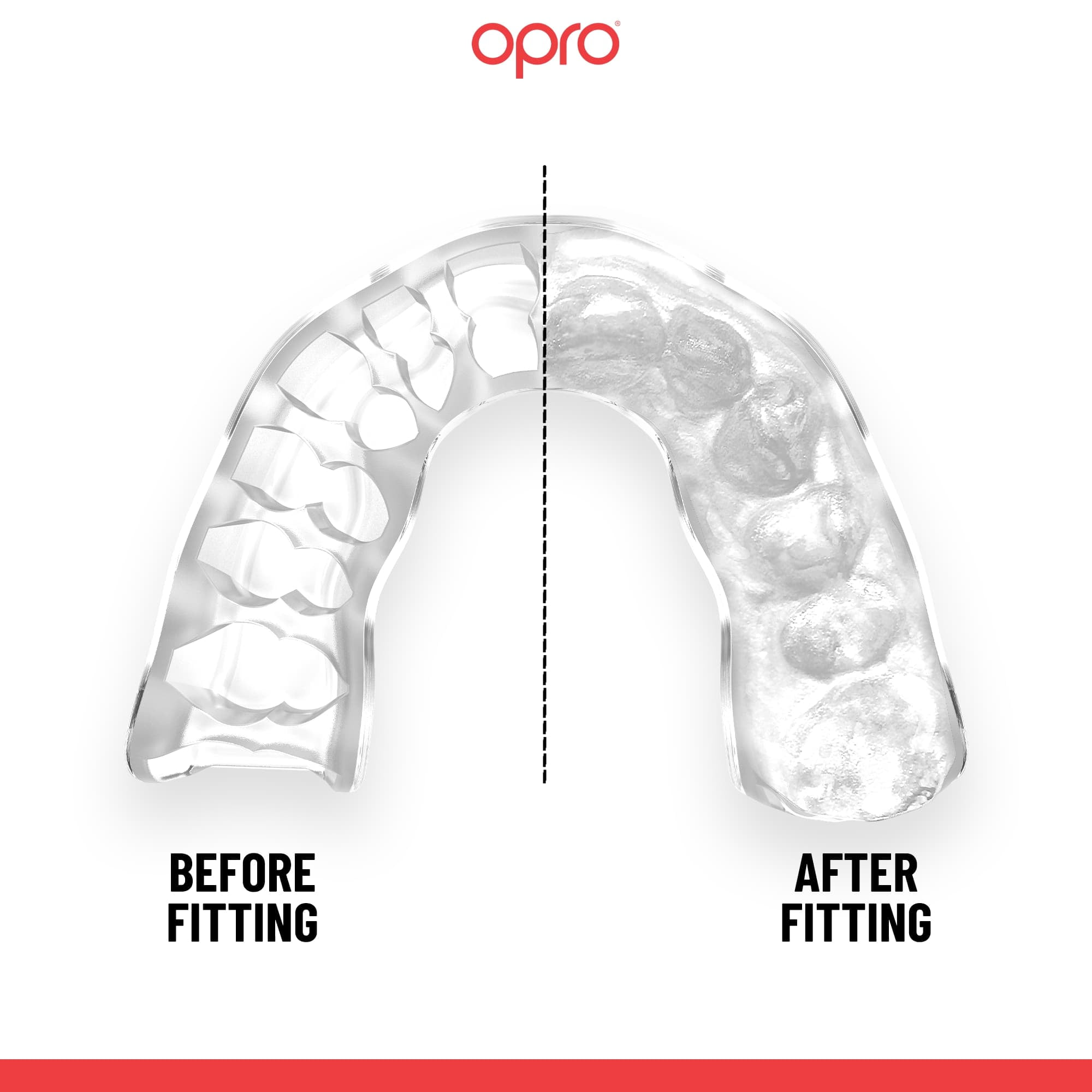 OPRO Instant Custom-Fit Mouthguard - Mouth Guard For Boxing, MMA & Football (Clear, Adult)