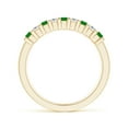 thumbnail image 2 of ANGARA Natural Square Emerald and Princess Diamond Semi Eternity Wedding Ring in 14K Yellow Gold for Women (Size-2.2mm) | May Birthstone, Anniversary, Jewelry Gift for Women | Natural Emerald Ring, 2 of 11