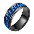 thumbnail image 2 of Opvise Men Ring Simple High Polished Fashion Jewelry Rotating Chain Inlaid Finger Ring for Party, 2 of 8