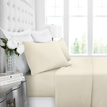 Patterned Sheets Full Italian Collection 4 Piece Pinstripe Pattern Bed Sheet Set With Deep Pockets - by Noble Linens ()