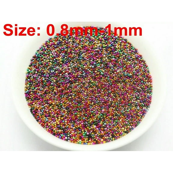 U8MO 50Gram Mixed Color Glass Caviar Beads Microbeads No-hole 0.8-1.0mm   Storage Box