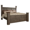 thumbnail image 4 of Bowery Hill Wood Dark Brown King Bed Rectangular 68" H x 86.5" W x 92" D, 4 of 9