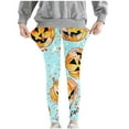 thumbnail image 5 of Girls' Halloween Leggings Pumpkin Printed Pants High Waist Stretchy Leggings for Girls 3-7Y, 5 of 6