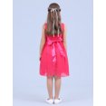 thumbnail image 6 of Manyakai Big Kids Girl's V Neck Bow Sash Wedding Bridesmaid Dance Prom Ball Gown Flower Dress Rose 4, 6 of 7