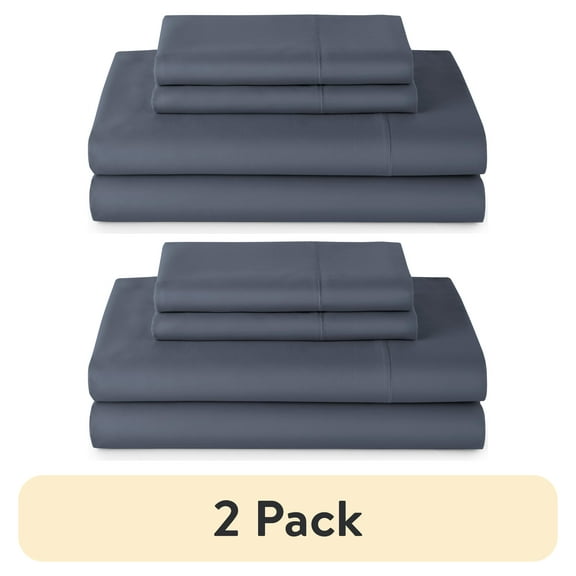 (2 pack) Better Homes & Gardens 3-Piece 400 Thread Count Blue Moonlight Performance HygroCotton Sheet Set, Twin